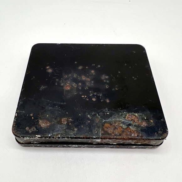 Vintage Brasil Dannemann Pierrot Speciale Cigar Tin Box Black Gold Rusted Patina - Picture 4 of 6